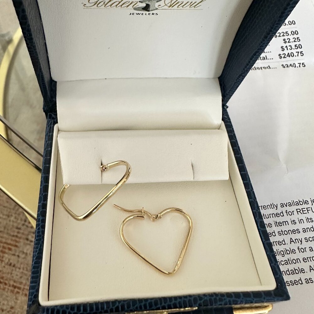 Gold Heart Earrings